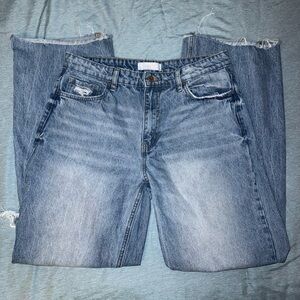 Vervet Blue Distressed Wide Leg Jeans